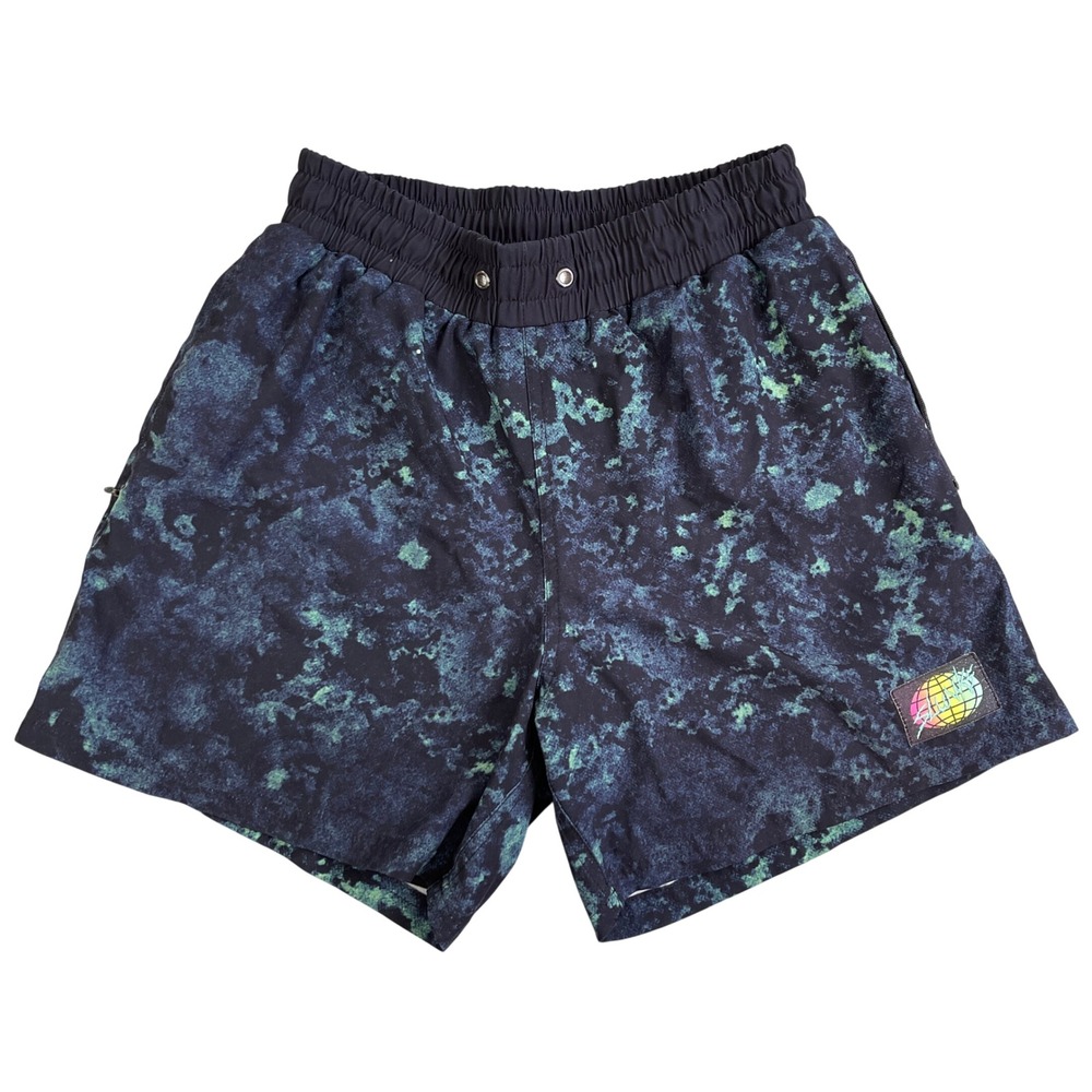 Slunks Acids Tie Dye Performance Athletic Shorts Mens XS Blue Green Multi